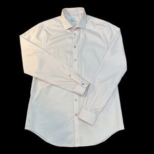 CALVIN KLEIN SLIM FIT FLEX COLLAR BUTTON UP SHIRT LIGHT PINK XL 16 1/2  36-37